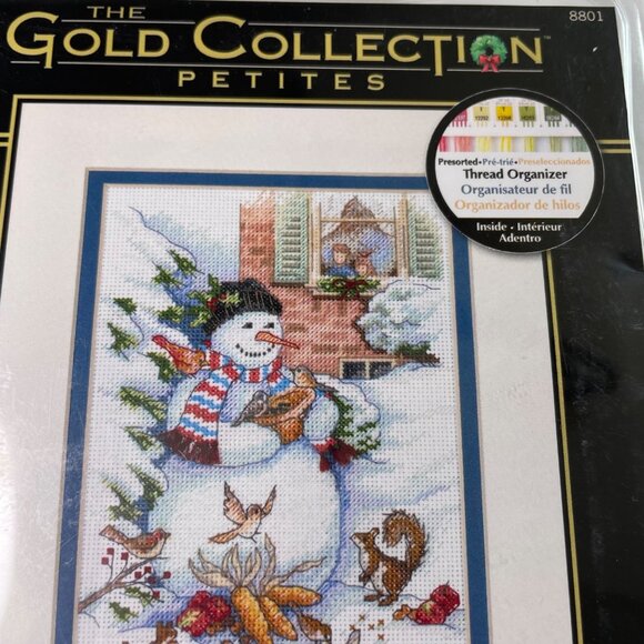 Dimensions Gold Collection Petites 8801, Snowman Friends Cross Stitch Kit 2007 u - Picture 2 of 5